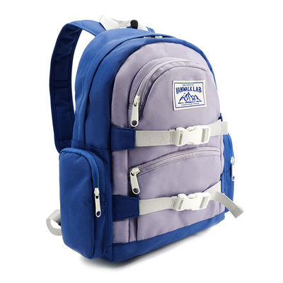 Sac à dos en nylon avec deux poches extérieures Couleur bleue