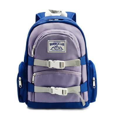 Sac à dos en nylon avec deux poches extérieures Couleur bleue