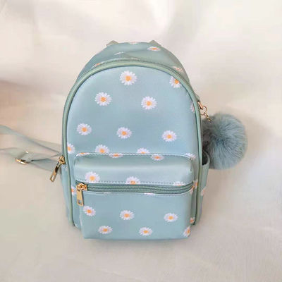 Petit sac à dos bleu à la mode avec fermeture à glissière