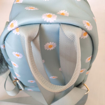 Petit sac à dos bleu à la mode avec fermeture à glissière