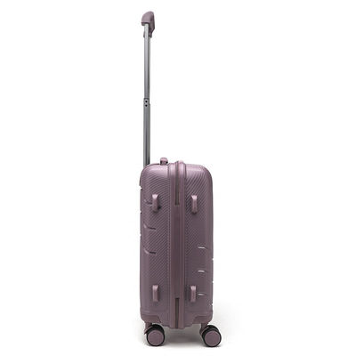 Ensemble de bagages en PP rose, chariots de bagages d'aéroport, chariots de voyage avec plateforme